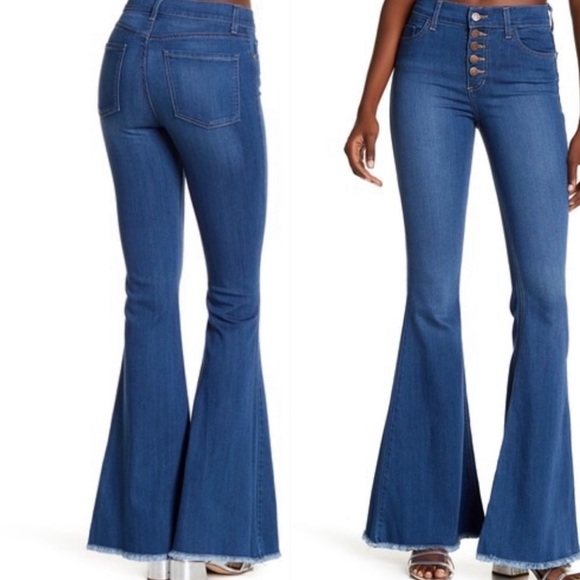 pistola Denim - Pistola Denim High Waist Frayed Hem Flare Jeans